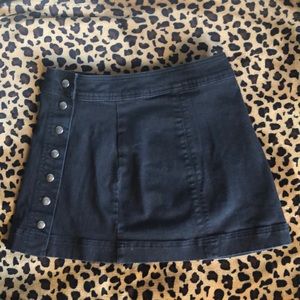 Free People Black denim mini skirt